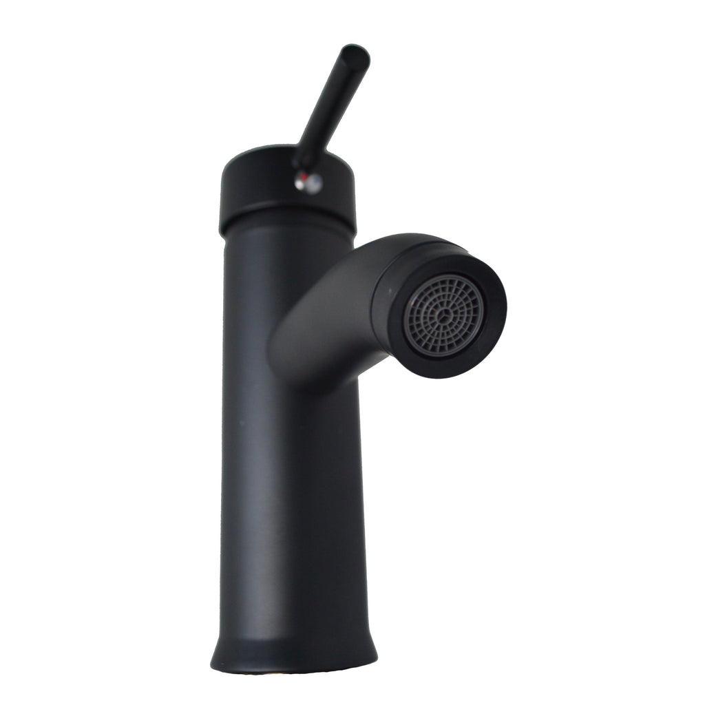 Griferia Tubular Baja Monocontrol Negra