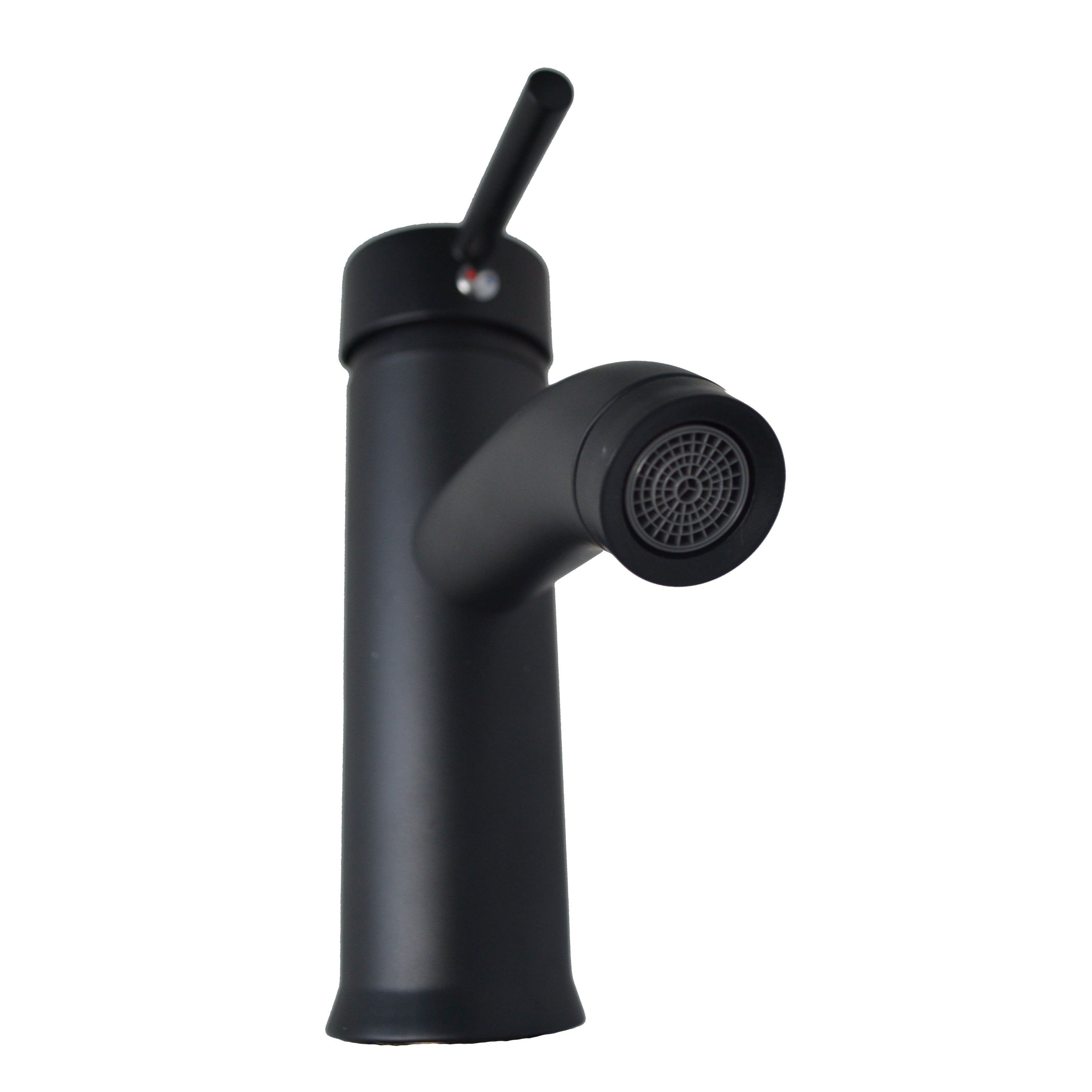 Griferia Tubular Baja Monocontrol Negra
