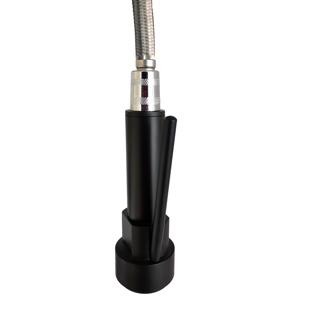 Griferia Cuello Extendible Monocontrol Cocina En Acero Negro