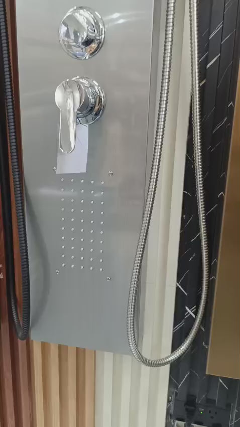 Torre Ducha Sencilla Plata Satinado con Teleducha