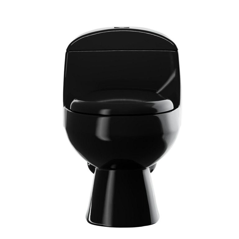 Sanitario One Piece Negro Brillante de Descarga Dual con Asiento de Cierre Suave