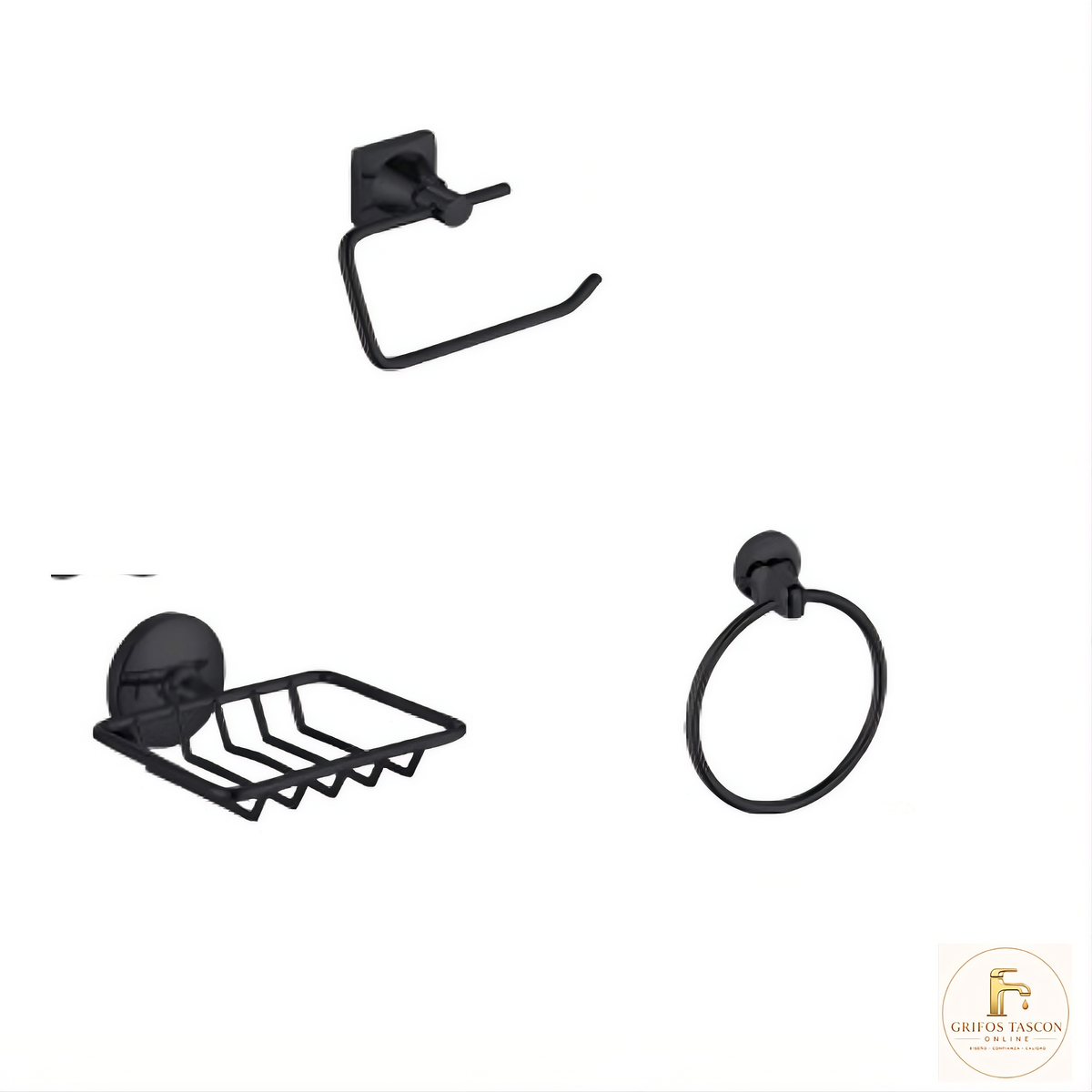 Set de Accesorios Redondo x3 Piezas Negro