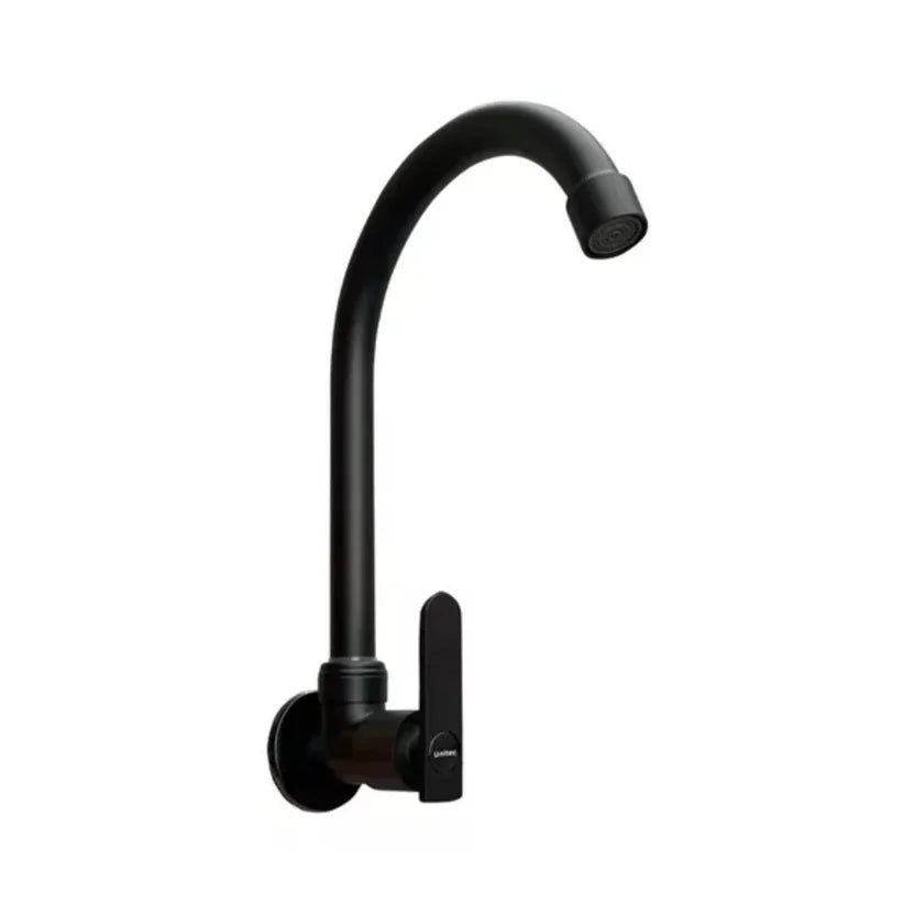 Grifería De Pared Para Lavaplatos Negra Agua Fría