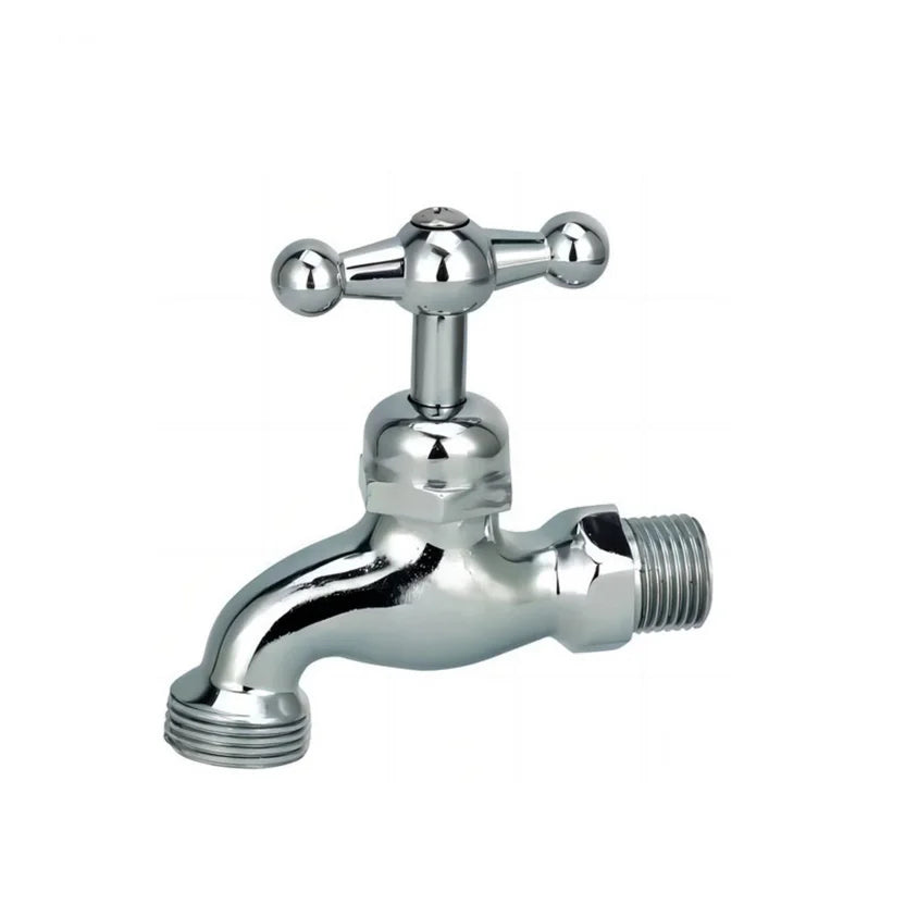 Llave Jardín 1/2 Pulgada Cromo Satín En Zinc