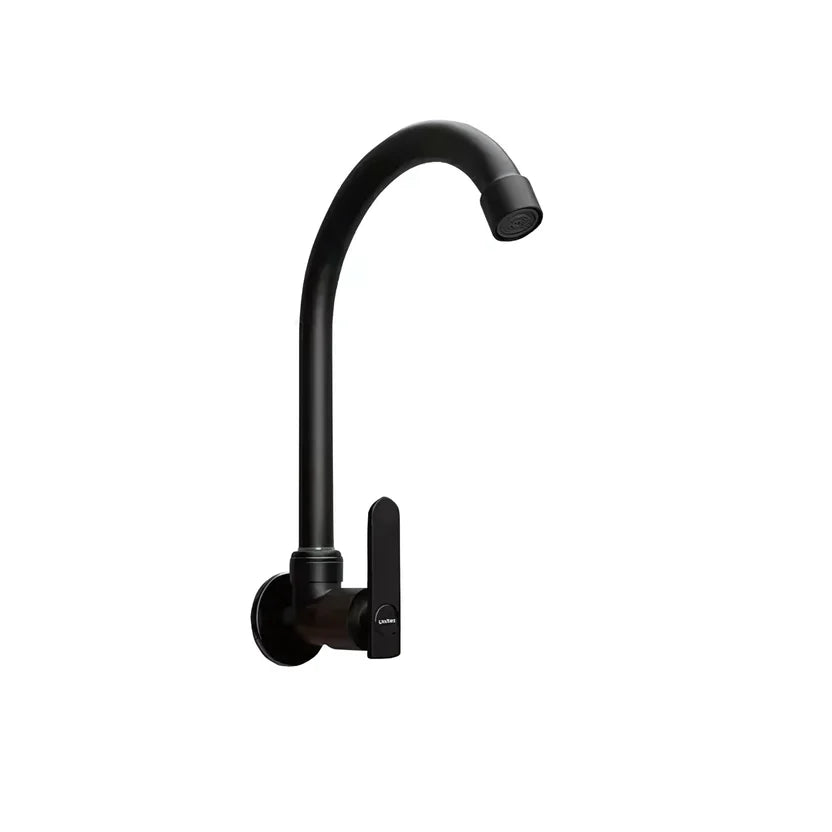 Grifería De Pared Para Lavaplatos Negra Agua Fría