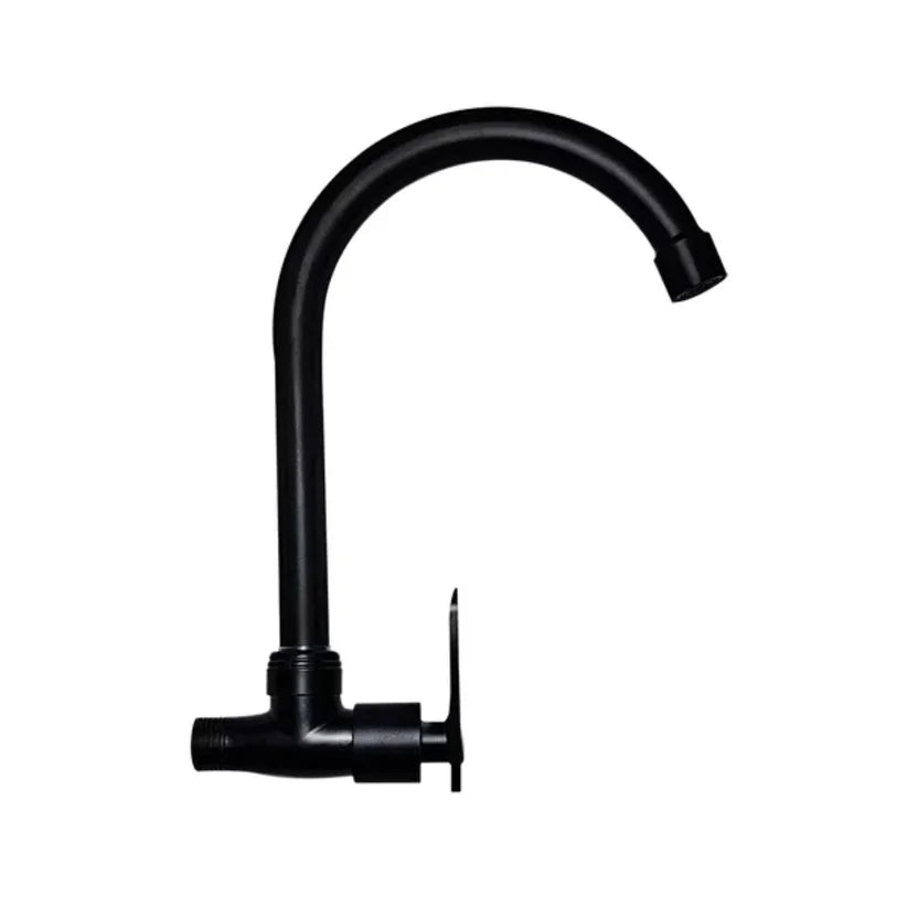 Grifería De Pared Para Lavaplatos Negra Agua Fría