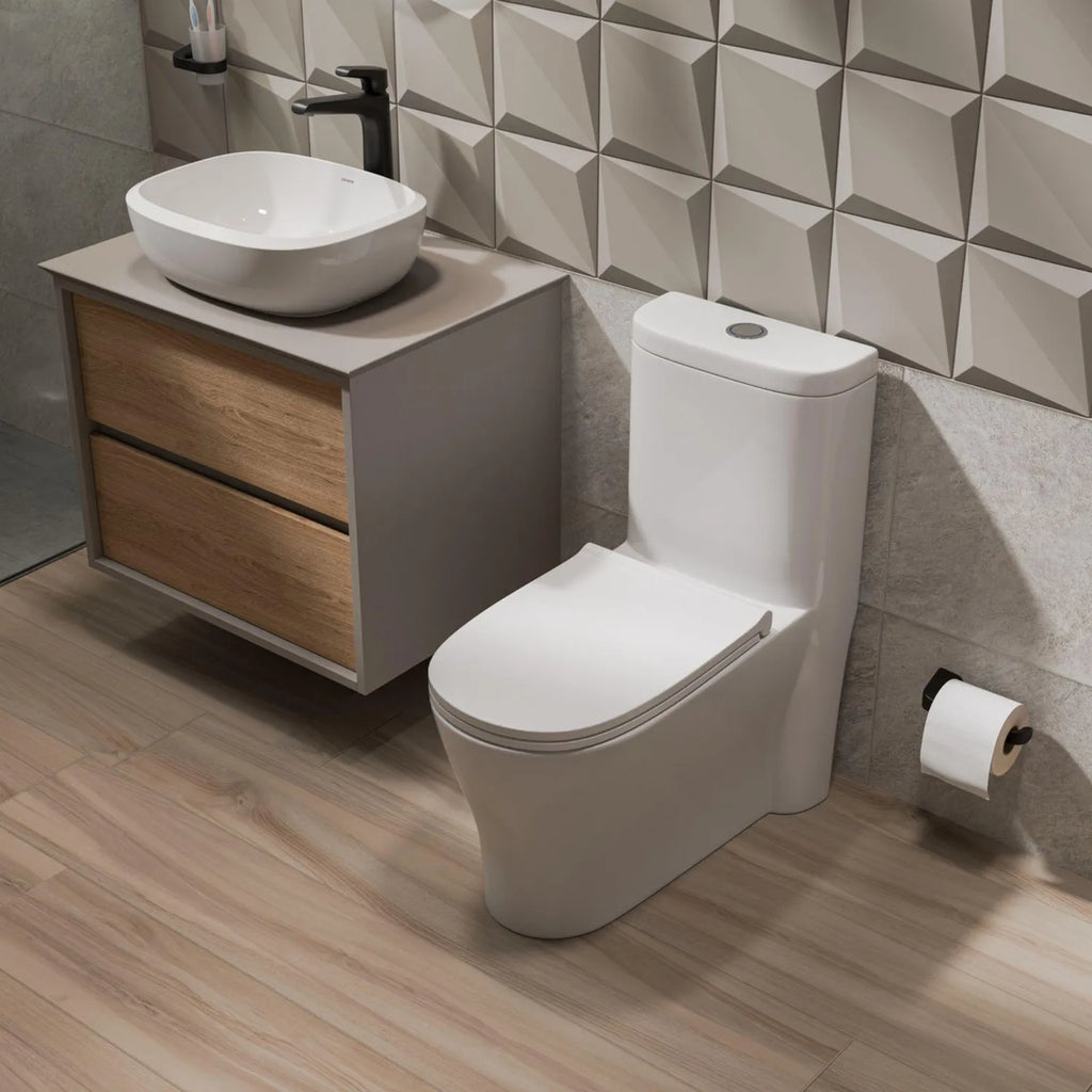 Sanitario One Piece Blanco con Asiento de Cierre Suave