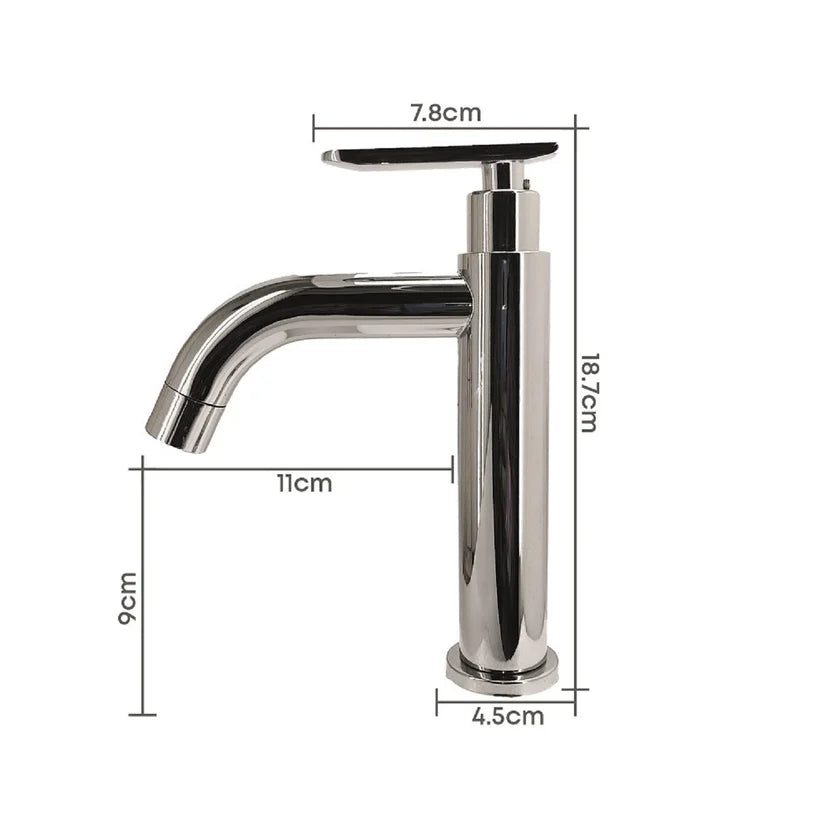 Grifo para Lavabo de Agua Fría Pico Curvo Sencilla